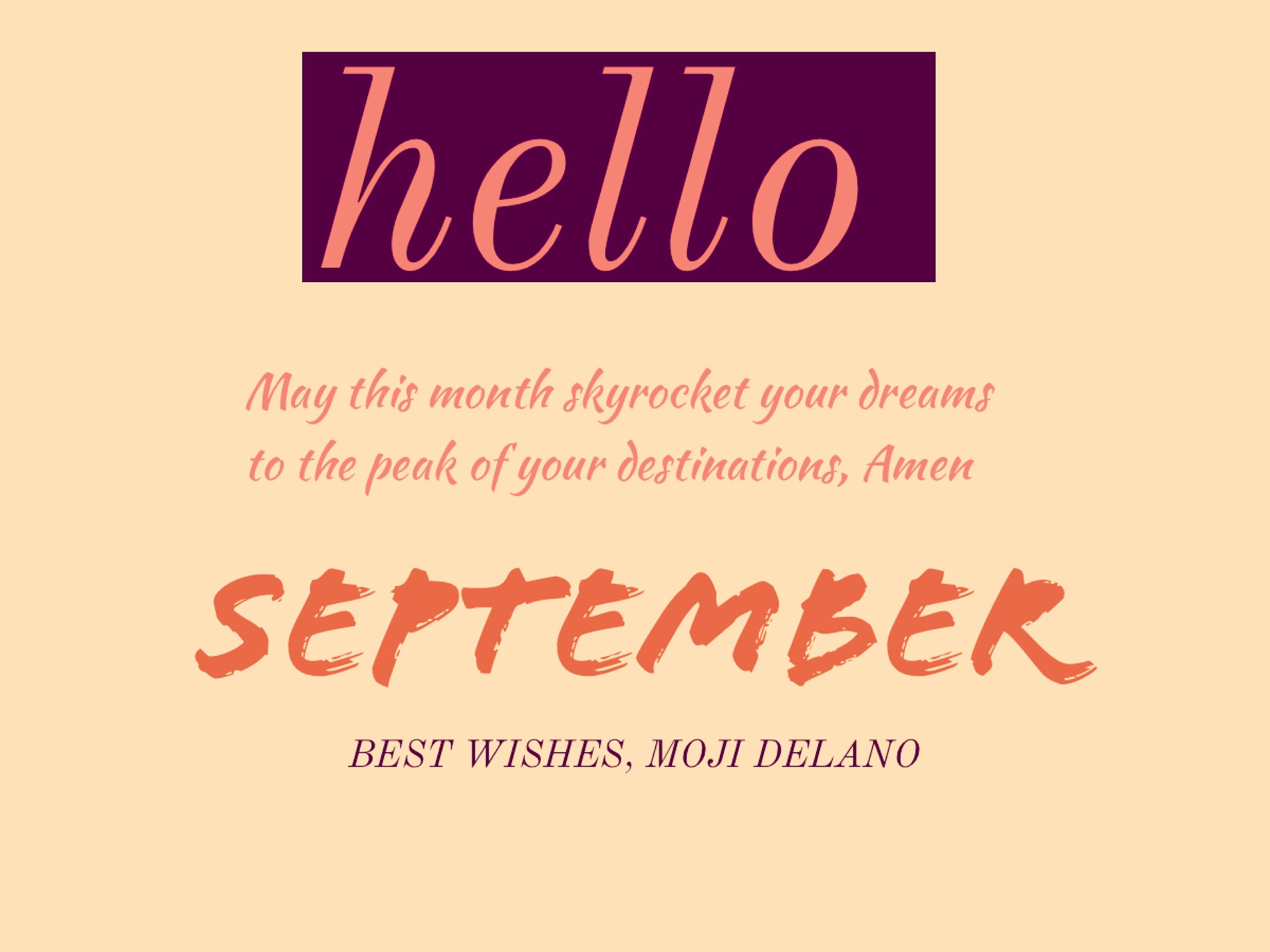 Happy New Month Of September Everyone! - MojiDelano.Com