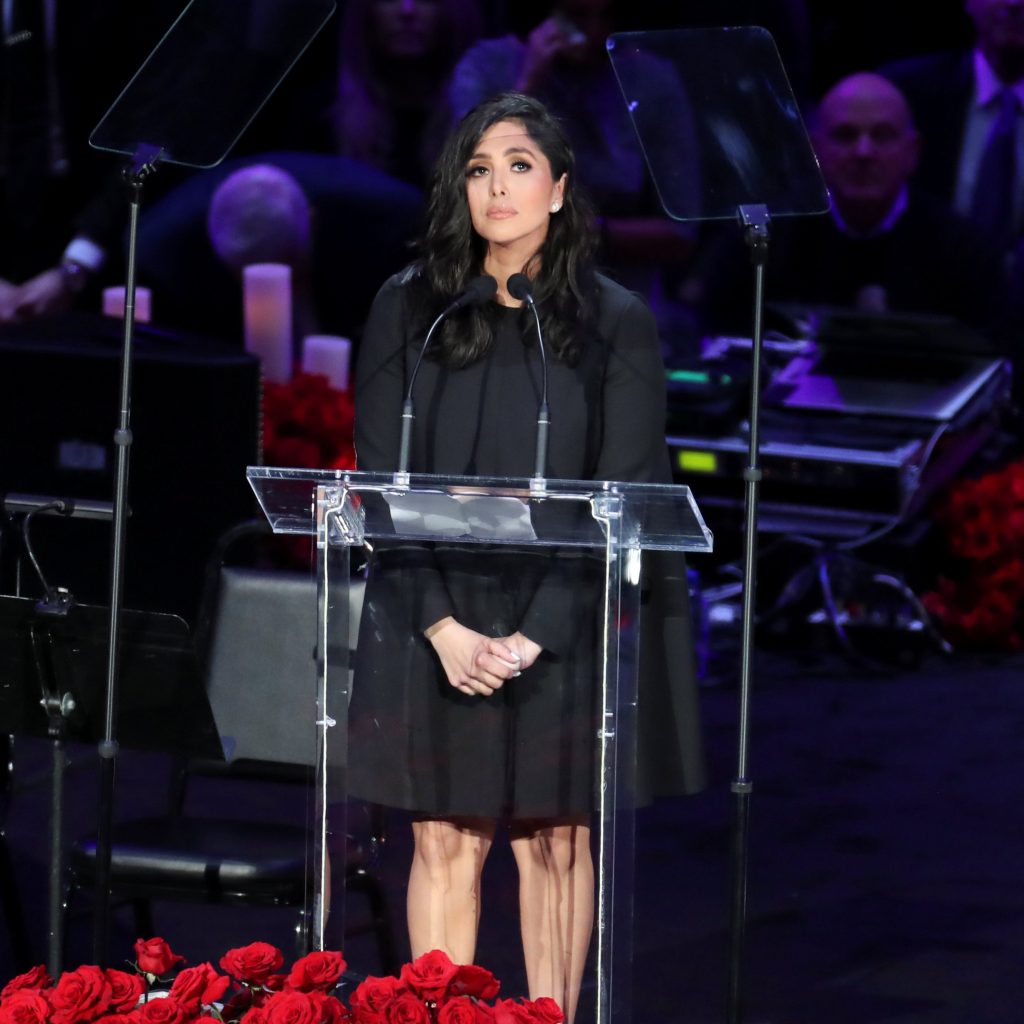 Vanessa Bryant during her speech at Kobe Bryant and Gianna Bryant's memorial service at the Staples Center in Los Angeles 